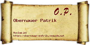 Obernauer Patrik névjegykártya